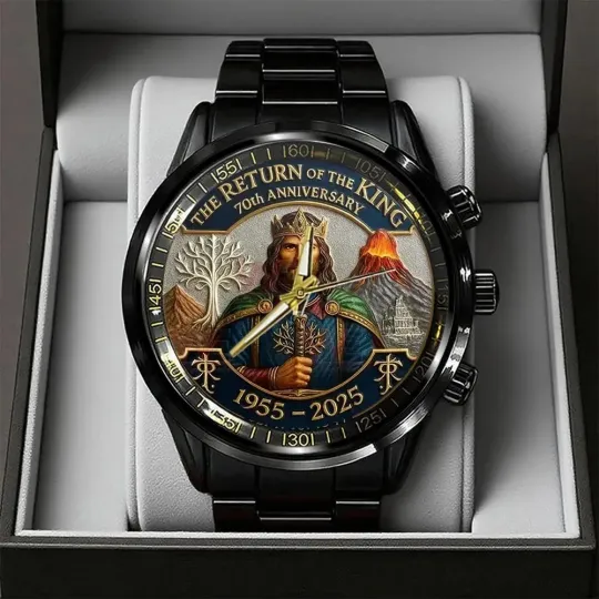 Discover The Lord of the Rings Black Stainless Steel Watch 70th Anniversary 1955-2025