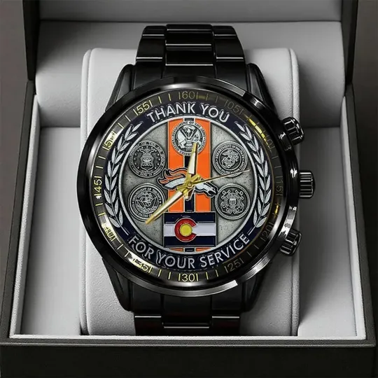Discover 1Denver 1Broncos Black Stainless Steel Watch For Fans