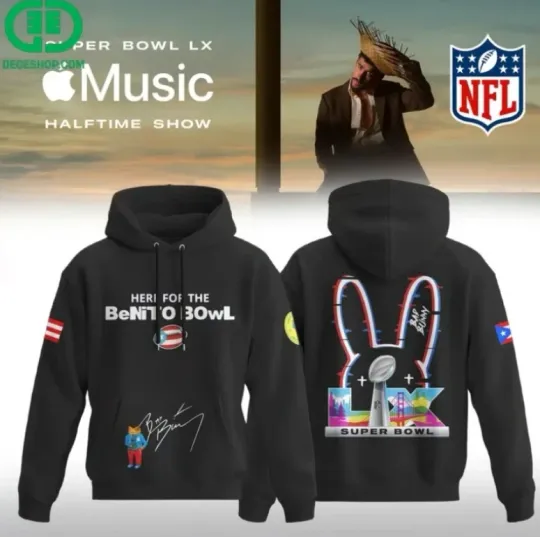 Discover Bad Bunny Here For The Benito Bowl 3D Hoodie