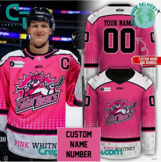 Discover Personalized Solar Bears Pink Whitney 2025 Personalized Hockey Jersey