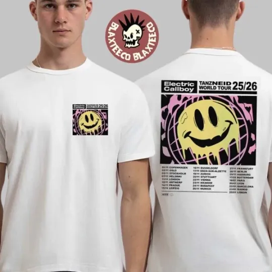 Discover Electric Callboy Tanzneid World Tour 2025 2026 Dripping Smile T-Shirt