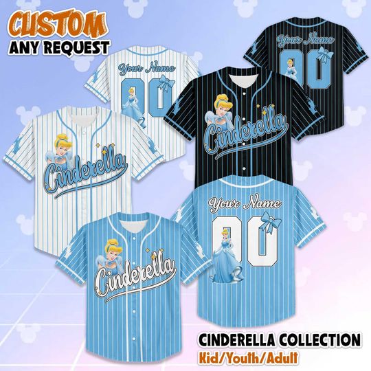 Discover Custom Princess Cinde Baseball Jersey, Custom Disney Cinde Baseball Shirt, Matching Disney Trip Outfit, Birthday Gift