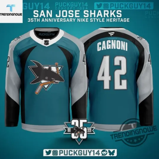 Personalized San Jose 35h Anniversary Season Hockey Jersey
