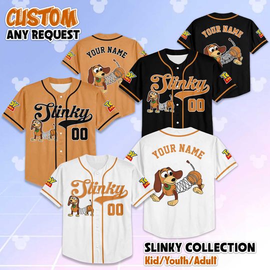 Discover Custom Slinky Dog Baseball Shirt, Disney Toy Story Jersey Shirt, Matching Disney Trip Outfit, Disney Birthday Gift