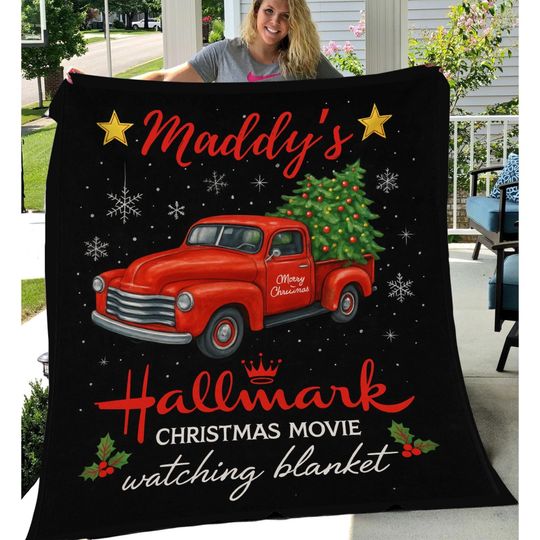 Discover Personalized Hallmark Christmas Movie Watching Blanket, Custom Name