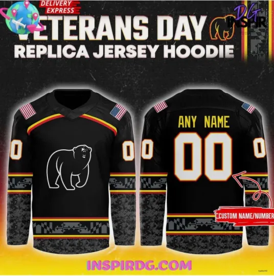 Personalized Maryland Bear Veterans Day Special Hockey Jersey Gift For Christmas