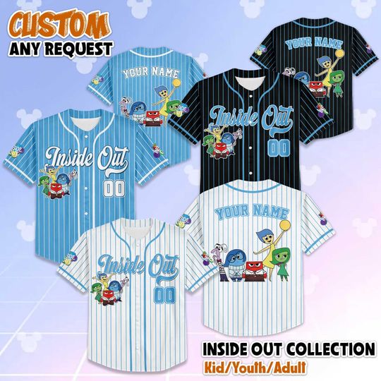 Discover Personalized Inside Out Jersey, Personalized Disney Inside Out Jersey, Matching Disney Trip Outfit, Disneyland Birthday Gift