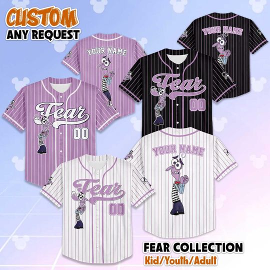 Discover Personalized Fear Inside Out Jersey, Personalized Disney Inside Out Jersey, Matching Disney Trip Outfit, Disneyland Birthday Gift