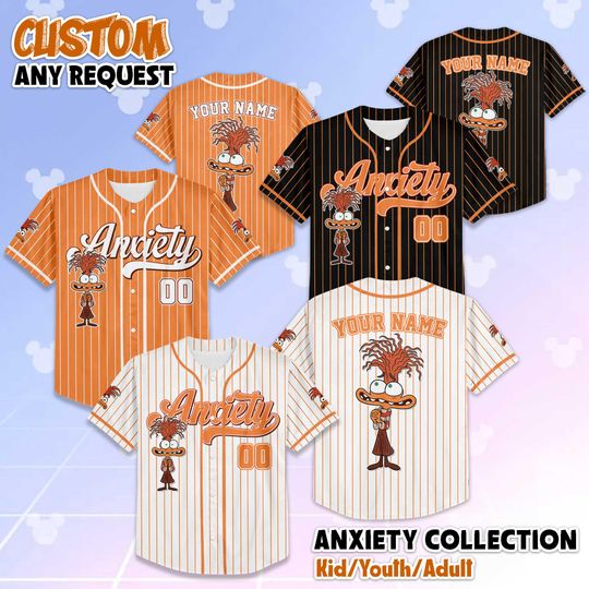 Personalized Anxiety Inside Out Jersey, Personalized Disney Inside Out Jersey, Matching Disney Trip Outfit, Disneyland Birthday Gift