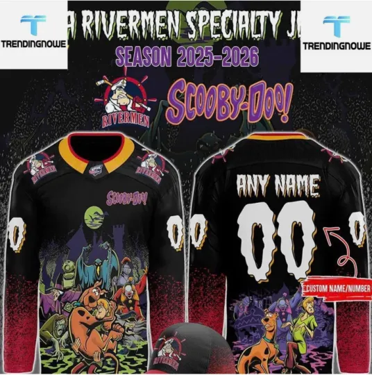 Personalized Rivermen Scooby Doo Night 2025 Hockey Jersey Gift For Christmas