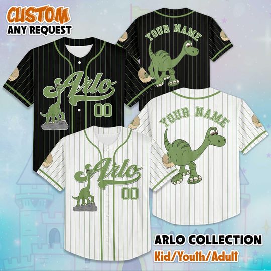 Discover Custom Arlo The Good Dinosaur Baseball Jersey, Disney Pixar Jersey Shirt, Matching Disney Trip Outfit, Disneyland Birthday Gift