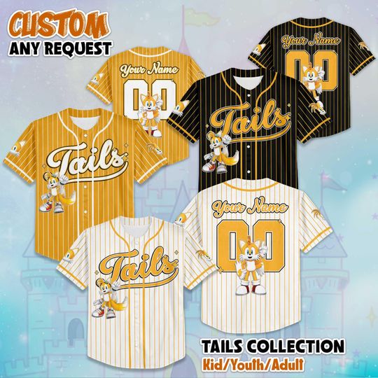 Discover Personalized Tails Baseball Jersey, Custom Sonic The Hedgehog Outfit