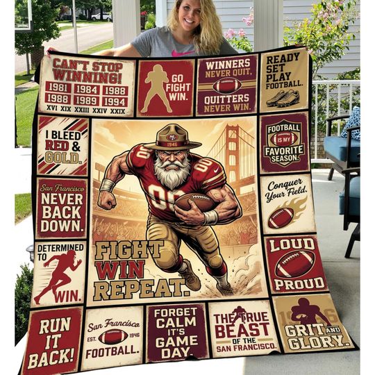Discover San Francisco Football Fan Blanket, Gift for Football Fan