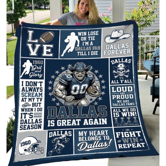 Discover Dallas Football Fan Blanket, Gift for Football Fan