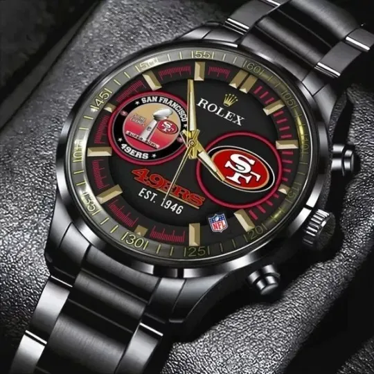 49ers x Black Stainless Steel Watch