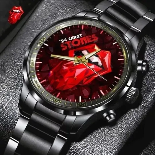 The Rolling Stones Black Stainless Steel Watch