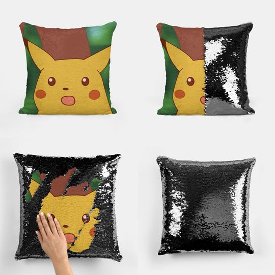 Discover SURPRISED Pika - Fan Sequin Pillowcase