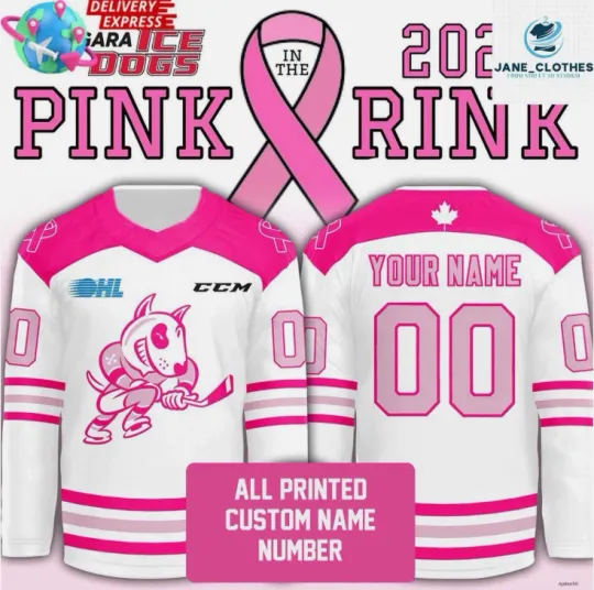 Discover Personalized IceDogs x Pink in the Rink 2025 Hockey Jersey Gift For Christmas