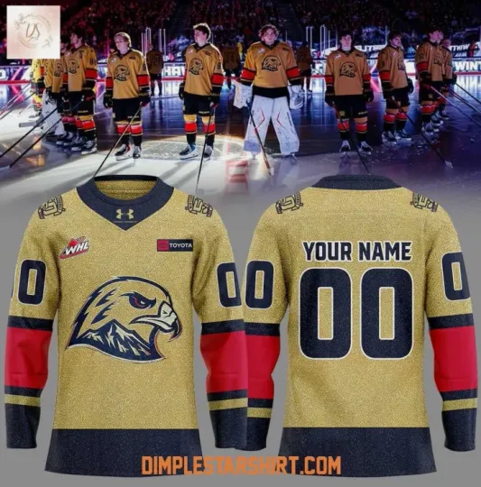 Discover Personalized Portland 50th Anniversary Golden Uniform Hockey Jersey