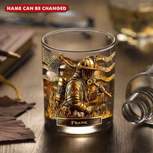 Discover Proud Firefighter - Personalized Firefighter Whiskey Glass