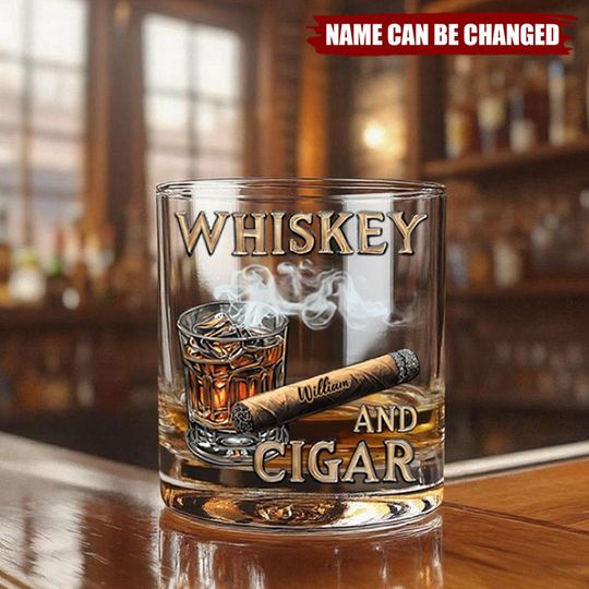 Discover Whiskey And Cigar - Personalized Whisky Glass