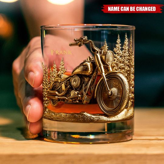 Discover Never Underestimate An Old Man With His Motorcycle - Personalized Biker Whiskey Glass
