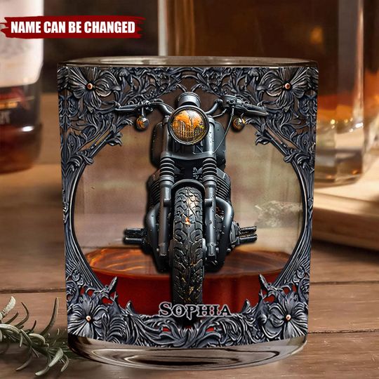 Discover Biker Whiskey - Personalized Whiskey Glass