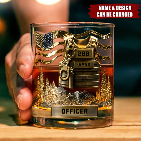 Discover Serve And Protect - Personalized Police Officer Whiskey Glass