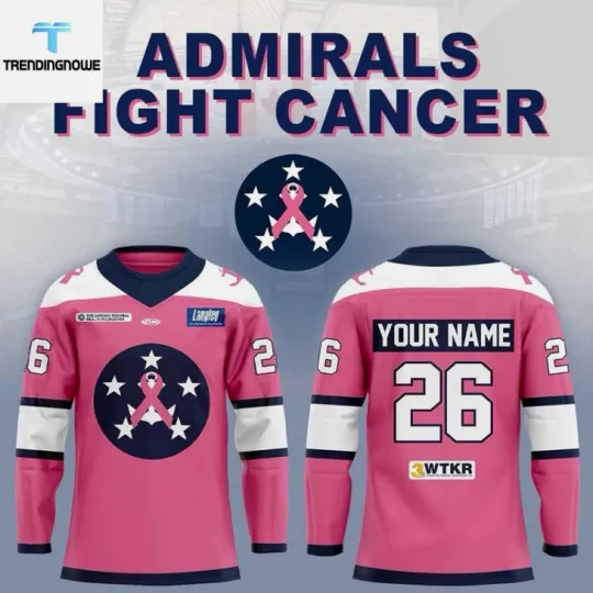 Discover Personalized Admirals Fight Cancer Hockey Jersey Gift For Christmas
