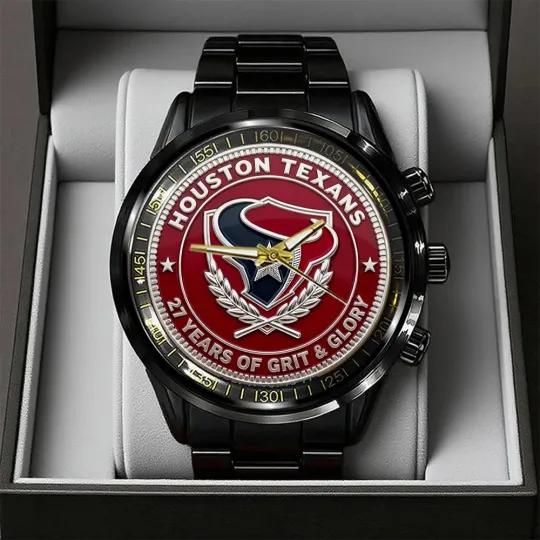 Discover Houston Texan Black Stainless Steel Watch