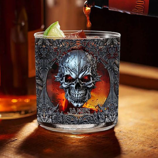 Discover Cool Skull - Personalized Skull Whiskey Glass