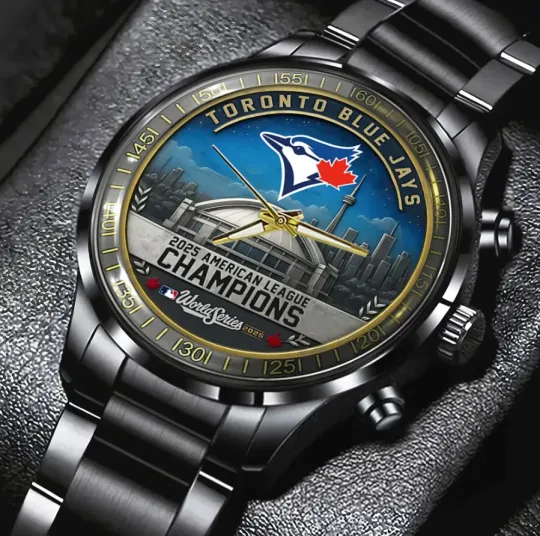 Discover Toronto Blue Jays 2025 American League Champions Steel Band Watch