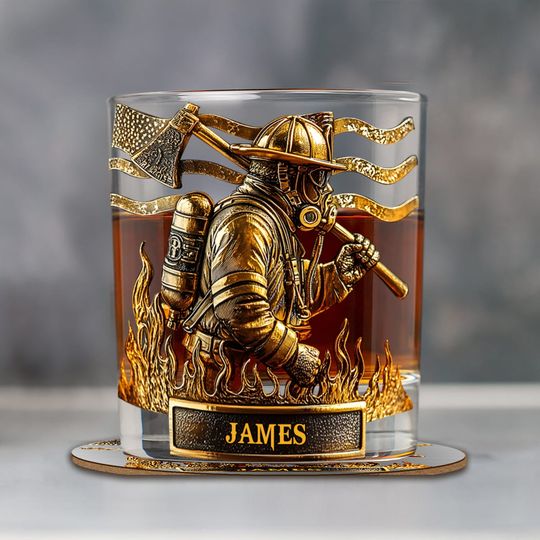 Discover Proud Firefighter - Personalized Firefighter Whiskey Glass