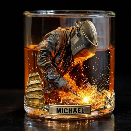 Discover Strong Welder - Personalized Welder Whiskey Glass