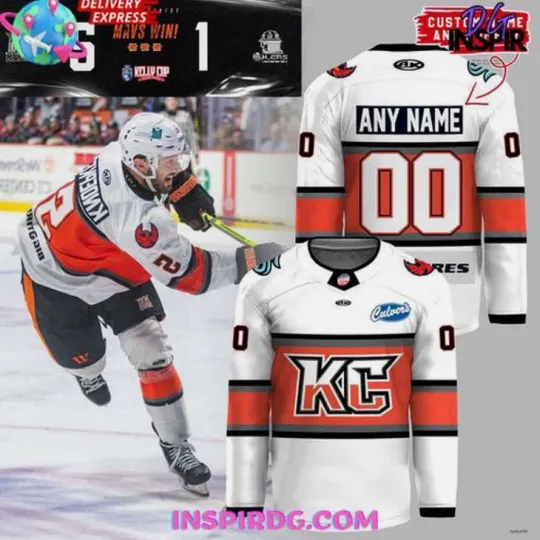 Discover Personalized Kansas City  2025 Kelly Cup Playoffs Hockey Jersey