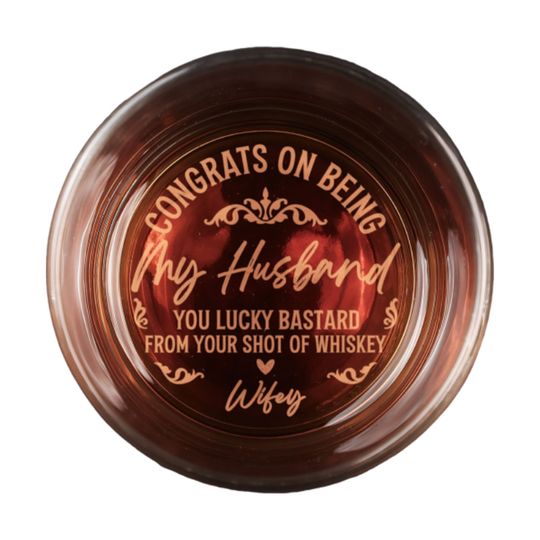 Discover Congrats On Being My Husband - Personalized Engraved Whiskey Glass