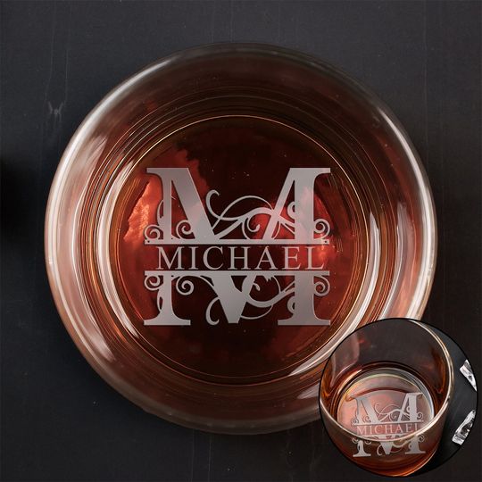 Discover Personalized Monogram Letter Name Whiskey Glasses