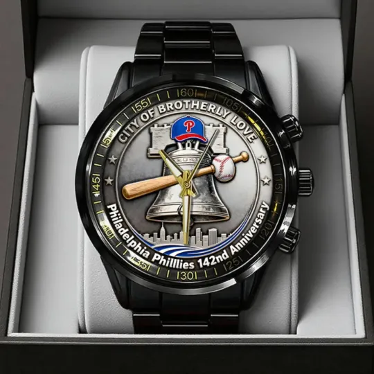 Discover Phillies 142Nd Anniversary Black Stainless Steel Watch