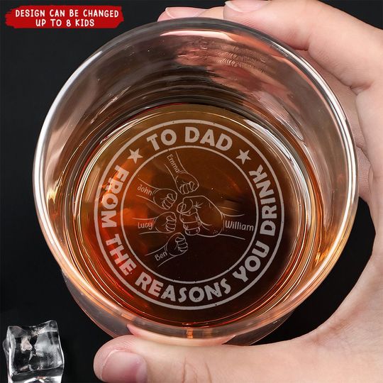 Discover To Dad From The Reasons You Drink - Personalized Engraved Whiskey Glass
