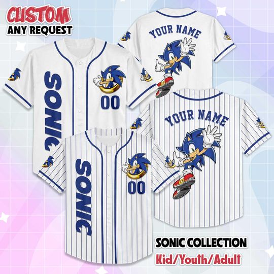 Discover Personalized Sonic the Hedgehog Baseball Jersey, Custom Team Shirt