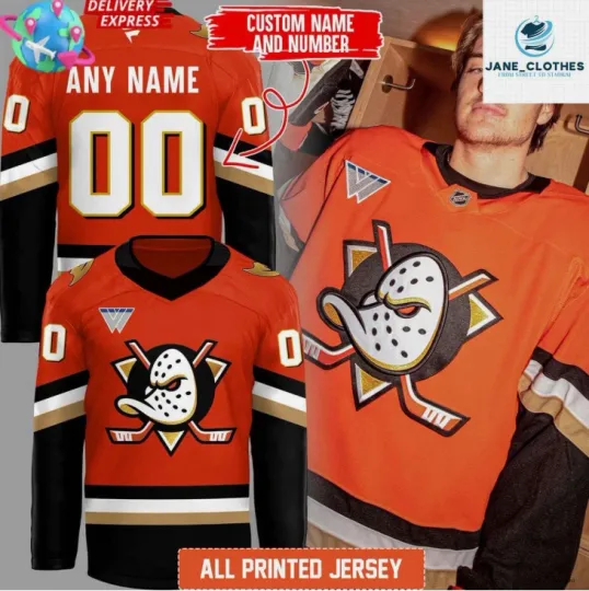 Discover Custom Ducks Orange Country Limited Edition Hockey Jersey Gift For Christmas