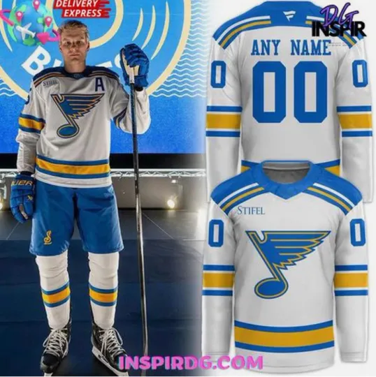 Discover Personalize Louis Blues Away 2025 White Edition Hockey Jersey Gift For Christmas