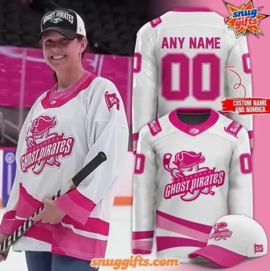 Discover Personalize Savannah Pirates 2025 Pink the Rink Special Hockey Jersey