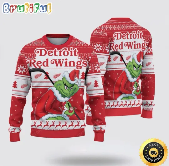Discover Detroit Red Wings Ugly Christmas Sweater with Funny Character