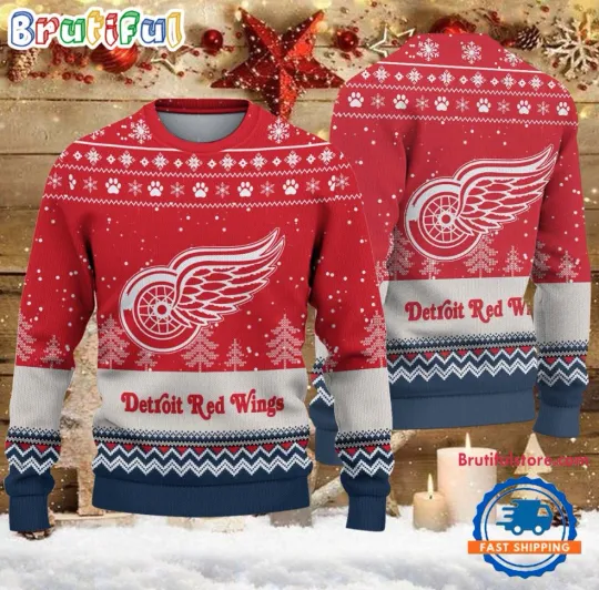 Discover Detroit Red Wings Hockey Team 3D Ugly Christmas Sweater