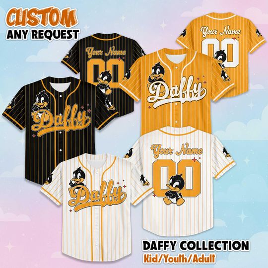 Personalized Daffy Duck Baseball Jersey, Custom Looney Tunes Jersey Shirt, Custom Family Outfit