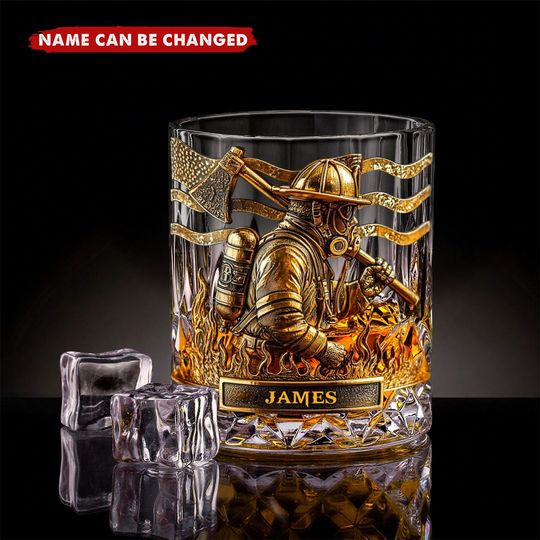 Discover Proud Firefighter - Personalized Firefighter Whiskey Glass