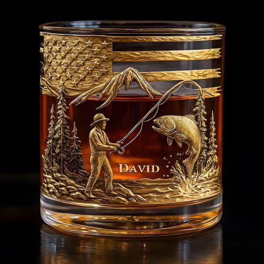 Discover Fishing For Life - Personalized Fishing Whiskey Glass