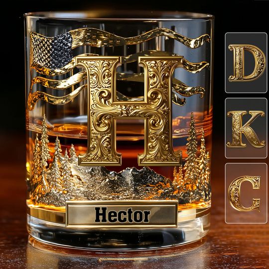 Discover Personalized Alphabet Initial Whiskey Glass