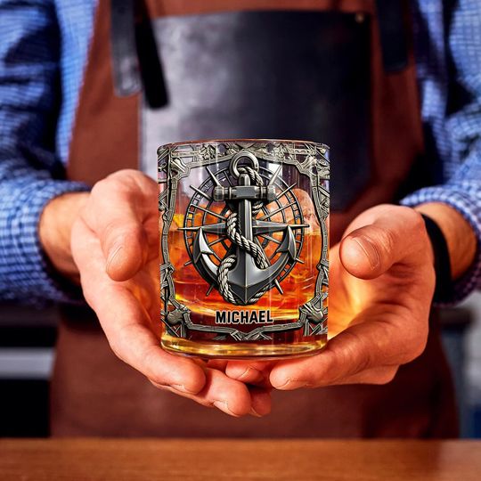 Discover Proud Sailor - Personalized Boating Whiskey Glass
